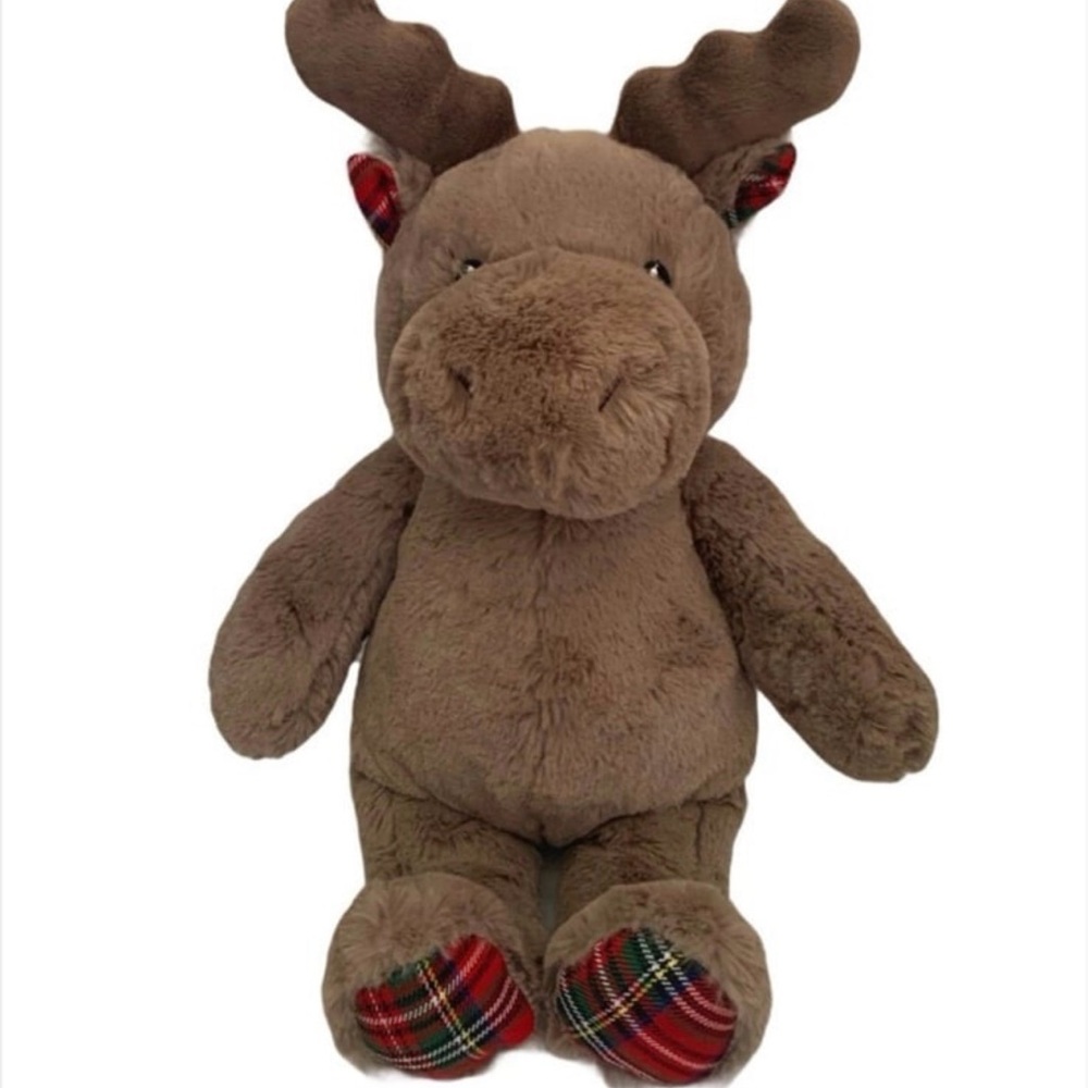 Cloud B Plush Brown Moose Holiday Plaid Soft Stuffed Dreamy Hugginz